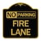 Signmission Designer Series Delaware No Parking Fire Lane, Black & Gold Aluminum Sign, 18" x 18", BG-1818-24195 A-DES-BG-1818-24195 - alternate 1